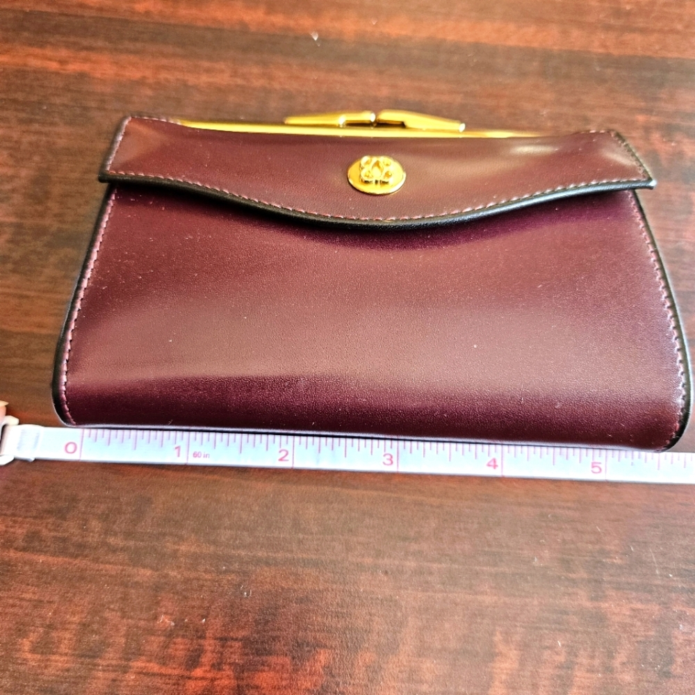 COPY - Bosca 5" Leather French Purse - Burgundy
